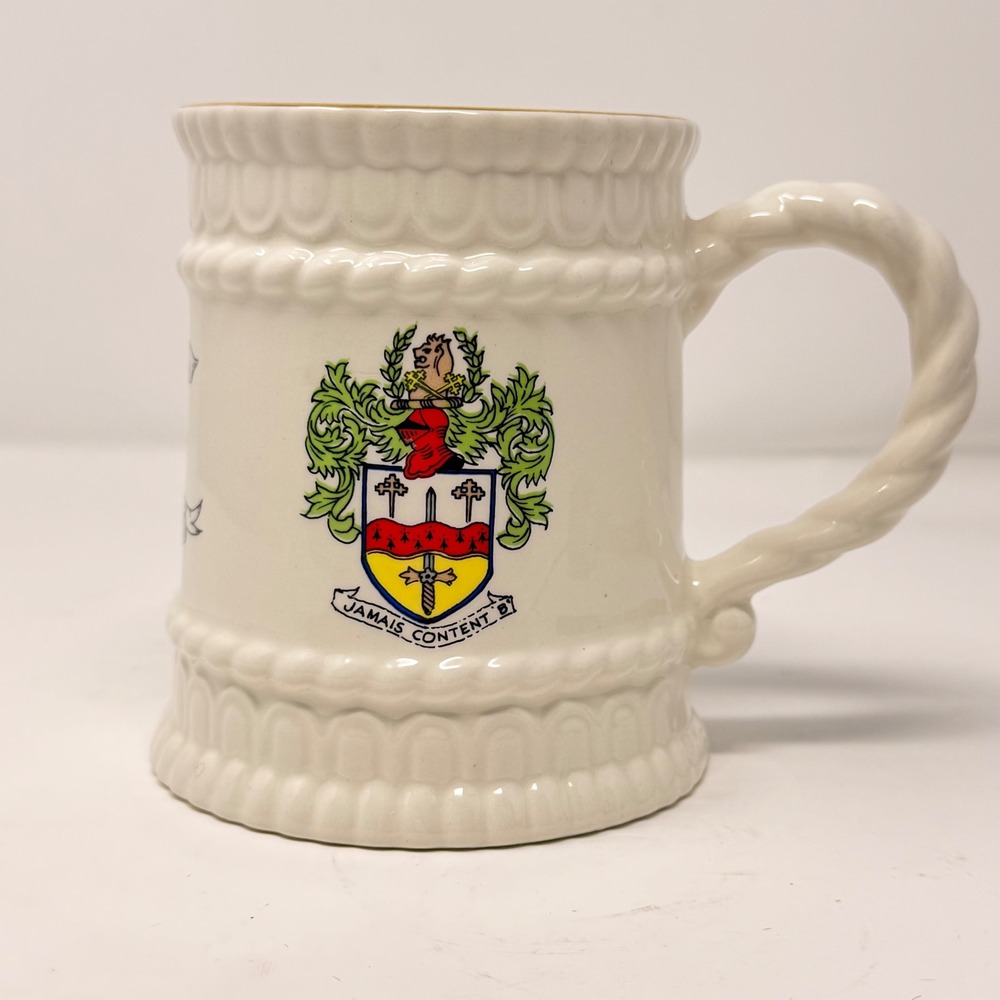 Vtg Sampson Bridgwood Lifelong Ironstone Knight Tankard Mug Coat of Arms England - Picture 6 of 14